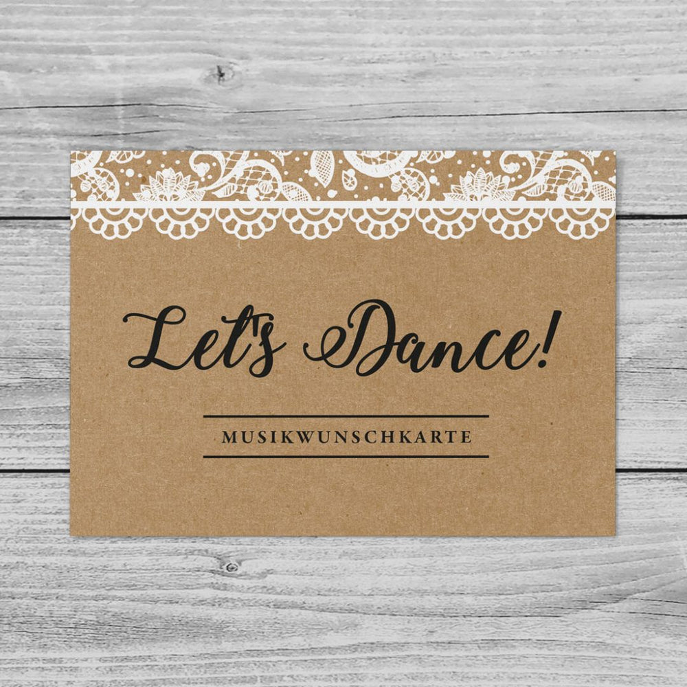 Musikwunschkarten Vintage Spitze DeinWeddingshop