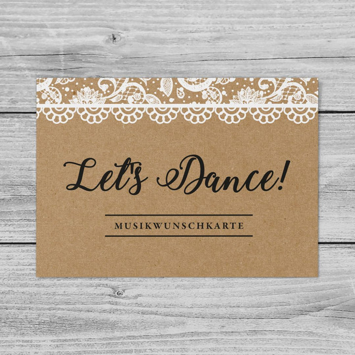 Musikwunschkarten Vintage Spitze DeinWeddingshop