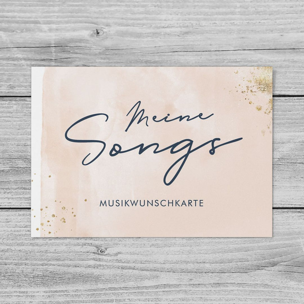 Musikwunschkarten Watercolor Breeze Rosé DeinWeddingshop