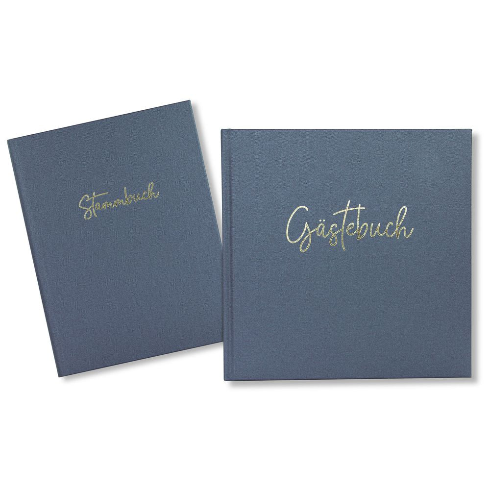 Gästebuch Leinen - Blau DeinWeddingshop