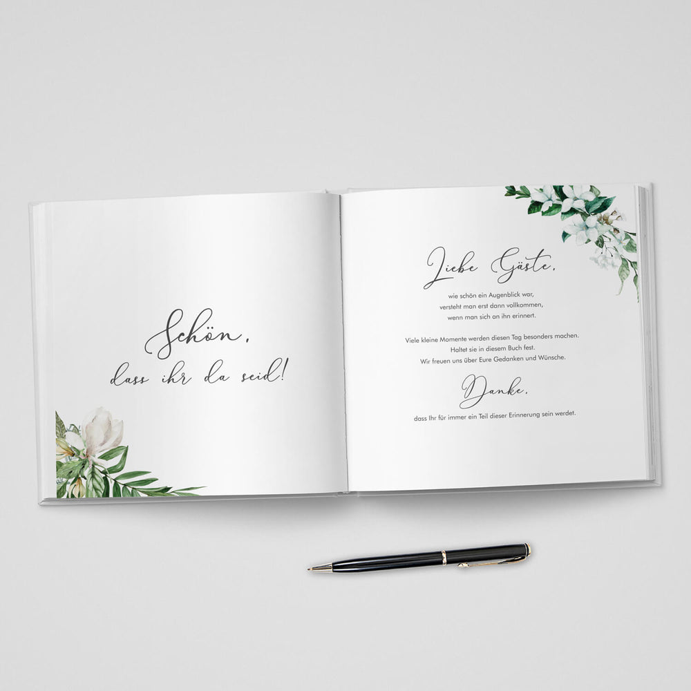 Gästebuch Greenery Aquarell 21x21 DeinWeddingshop