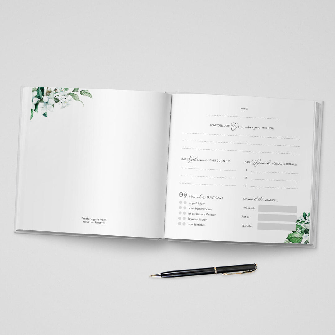 Gästebuch Greenery Aquarell 21x21 DeinWeddingshop