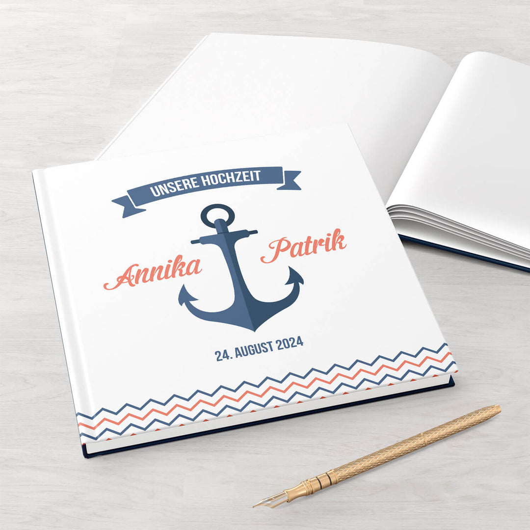 Gästebuch Maritim Anker 21x21 DeinWeddingshop