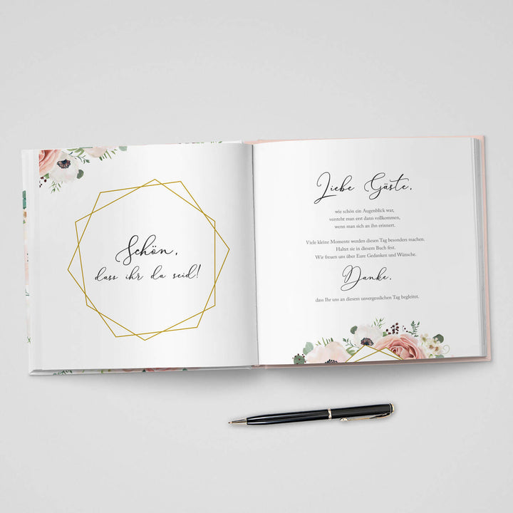 Gästebuch Modern Floral 21x21 DeinWeddingshop