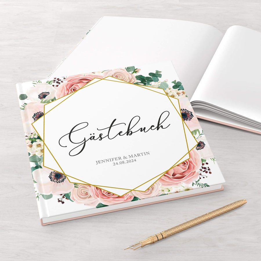 Gästebuch Modern Floral 21x21 DeinWeddingshop