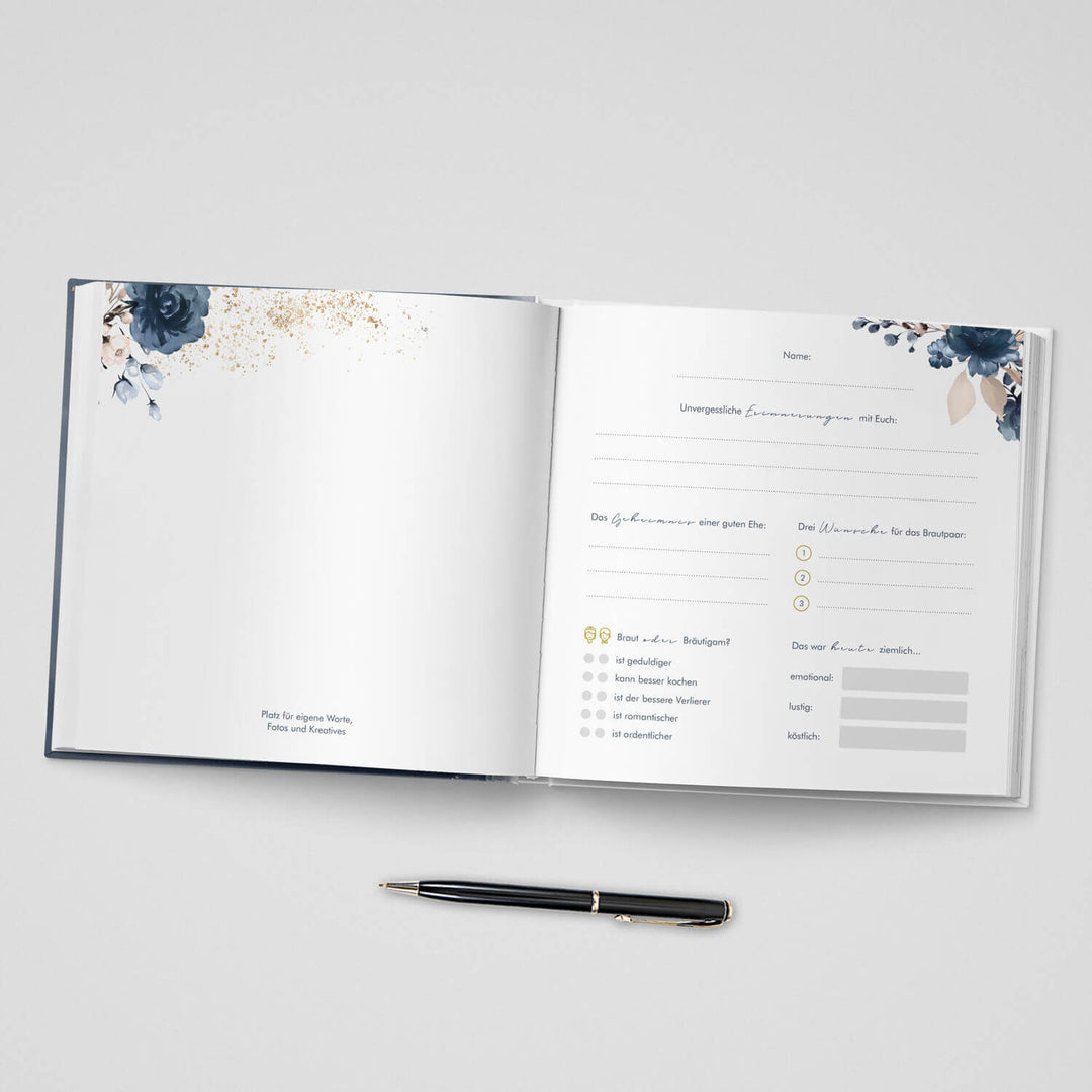 Gästebuch Watercolor Breeze Blau 21x21 DeinWeddingshop