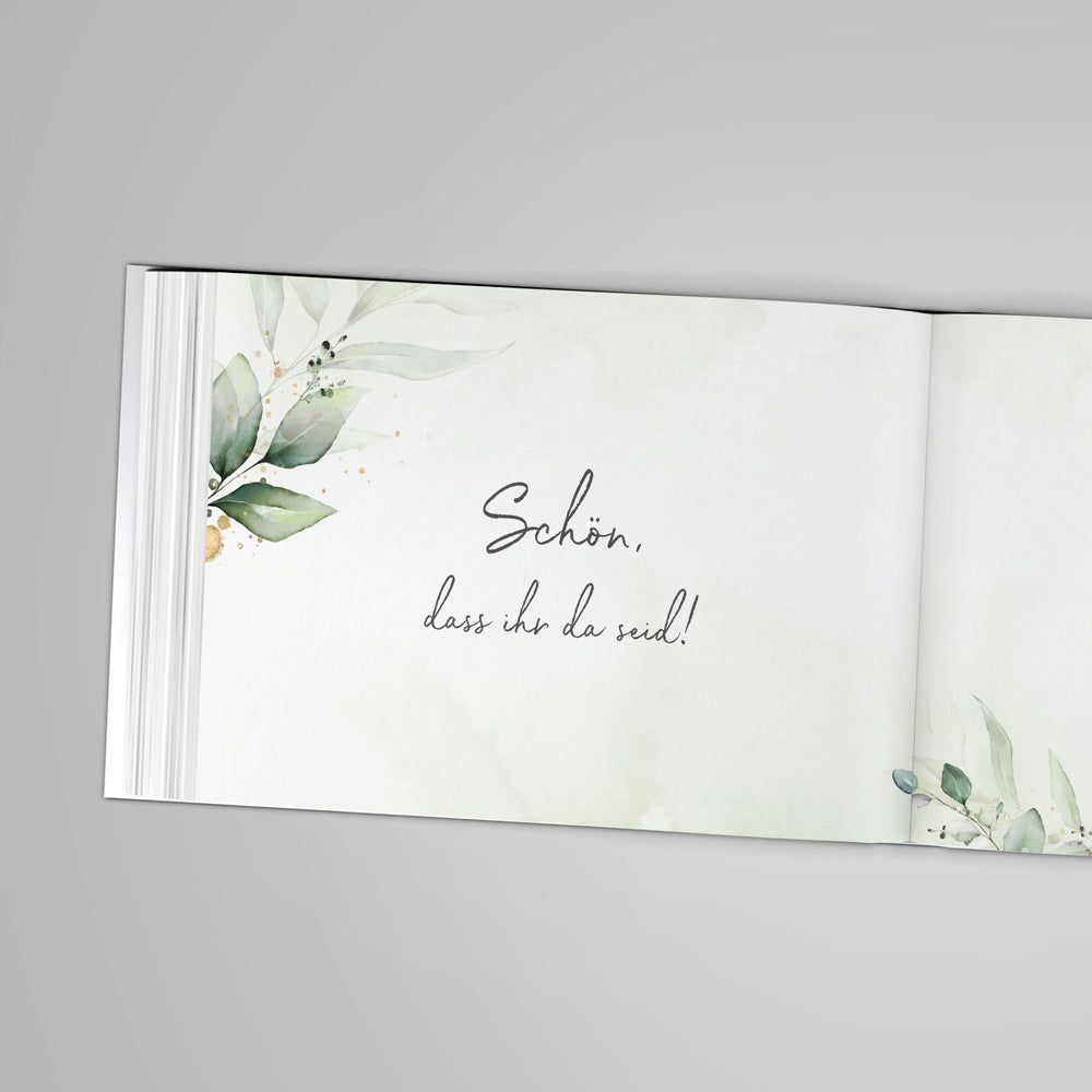 Gästebuch Greenery Glitter DeinWeddingshop