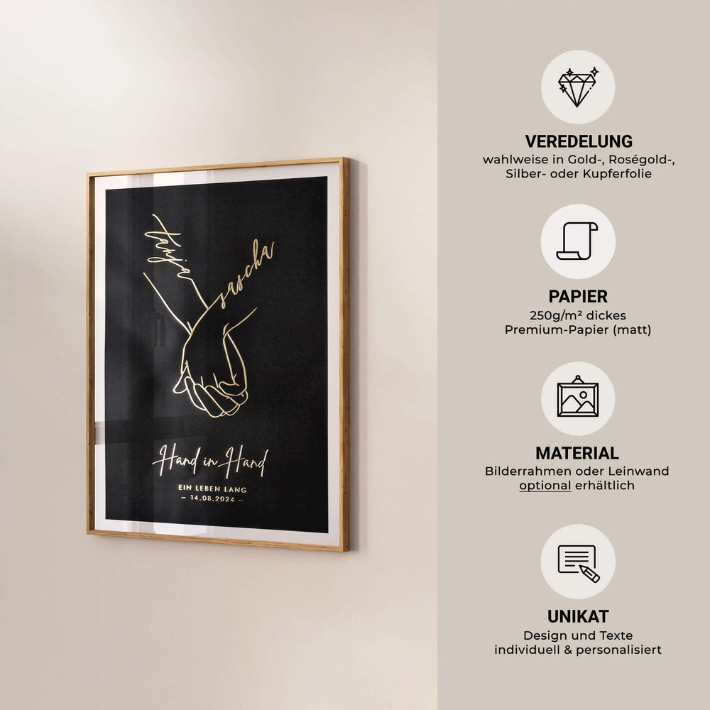Wandbilder Hand in Hand DeinWeddingshop