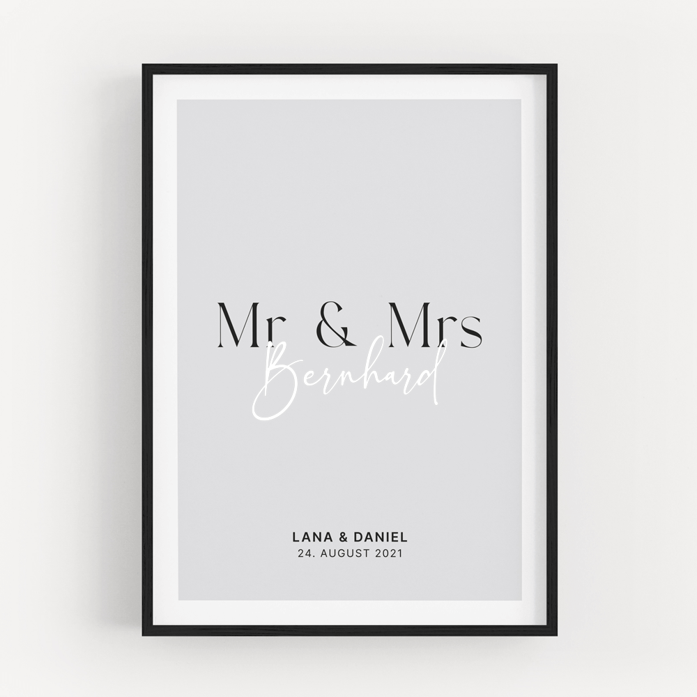 Wandbilder Mr & Mrs DeinWeddingshop