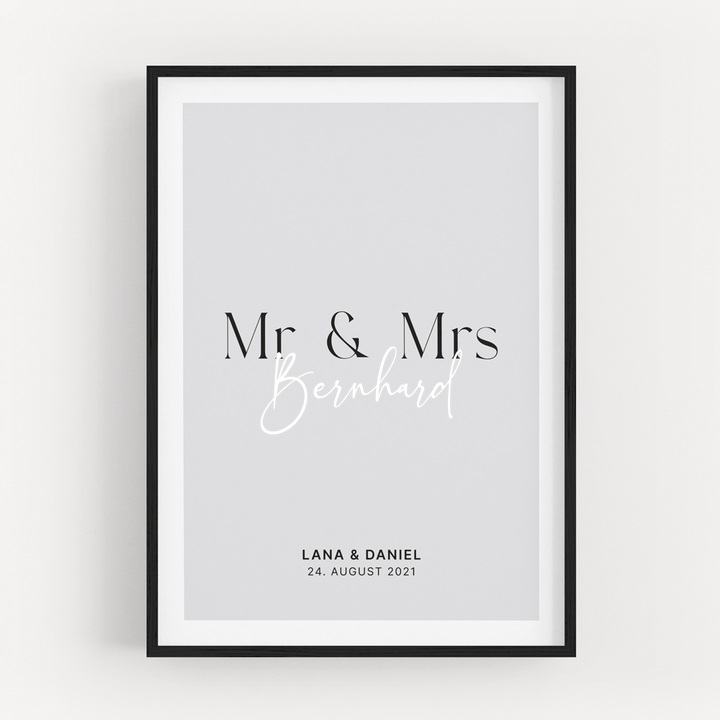 Wandbilder Mr & Mrs DeinWeddingshop