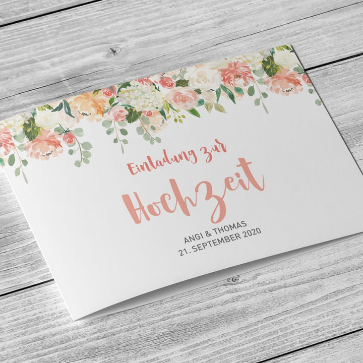 Einladungskarte Watercolor Floral DeinWeddingshop