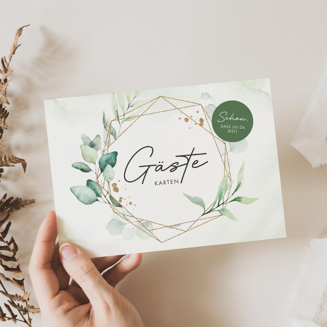 Gästebuchkarten Greenery Eucalyptus DeinWeddingshop