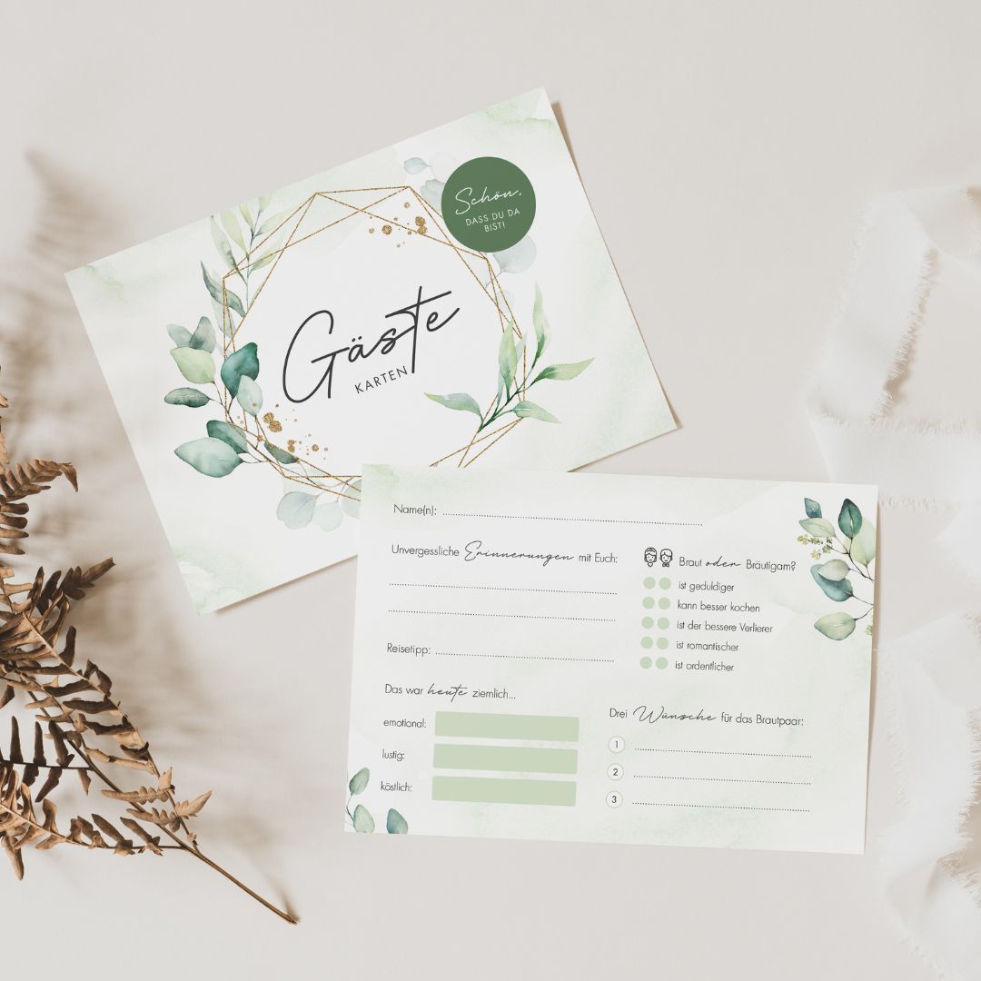 Gästebuchkarten Greenery Eucalyptus DeinWeddingshop