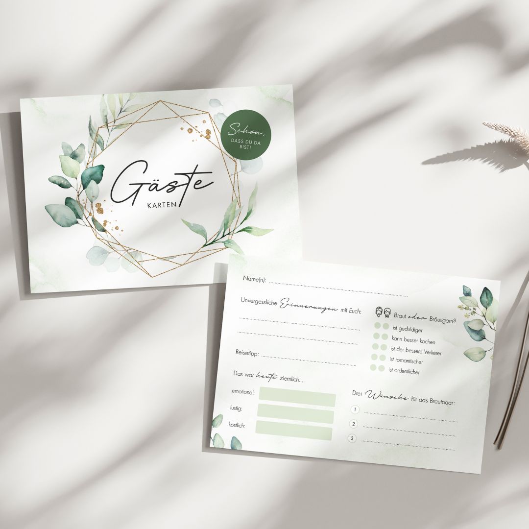 Gästebuchkarten Greenery Eucalyptus DeinWeddingshop