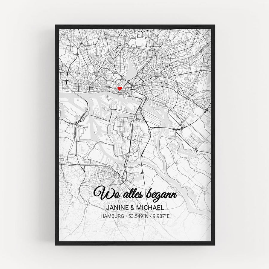 Wandbilder Stadtkarte - Pure DeinWeddingshop