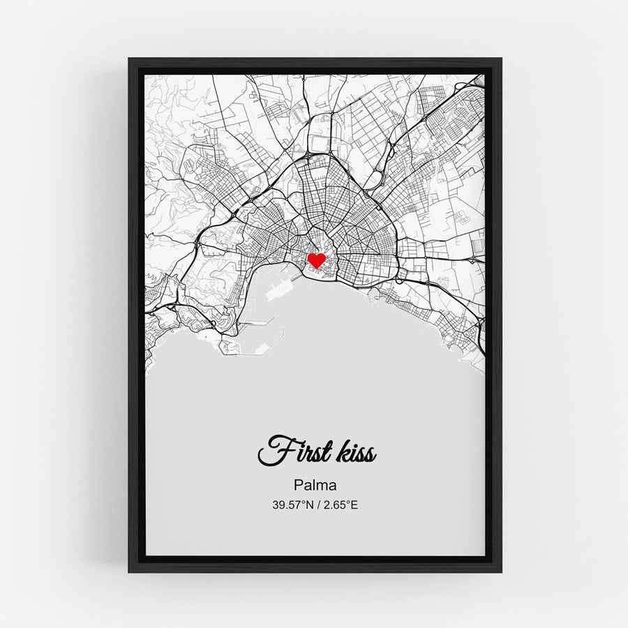 Wandbilder Stadtkarte - Rahmen1 DeinWeddingshop
