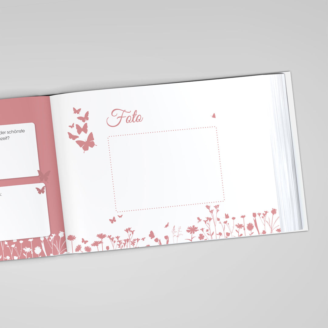 Gästebuch - Sale Butterfly Heart Rose DeinWeddingshop