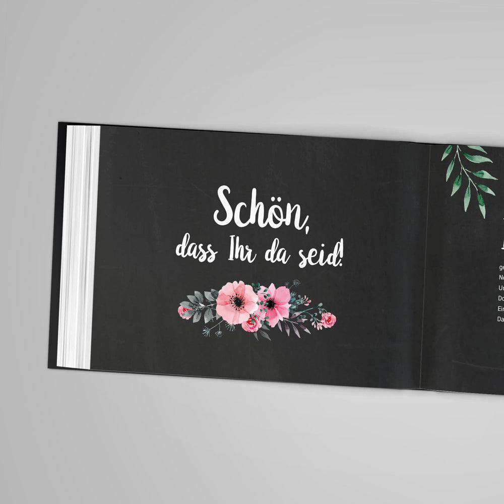 Gästebuch - Sale Chalkboard Flower DeinWeddingshop