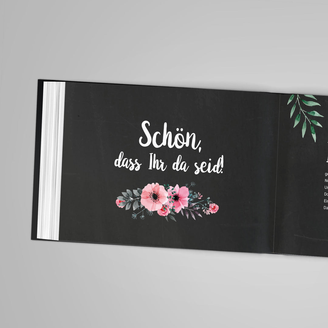Gästebuch - Sale Chalkboard Flower DeinWeddingshop