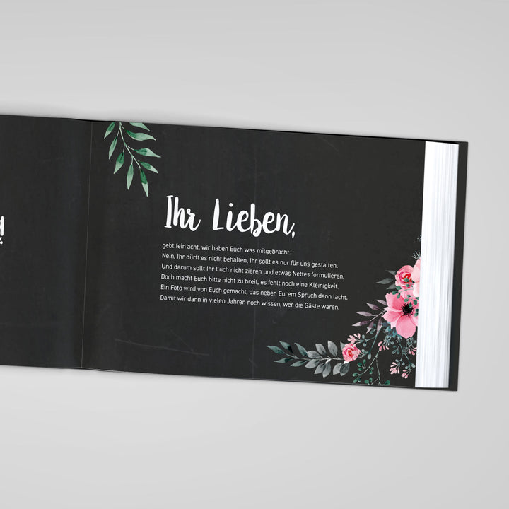 Gästebuch - Sale Chalkboard Flower DeinWeddingshop
