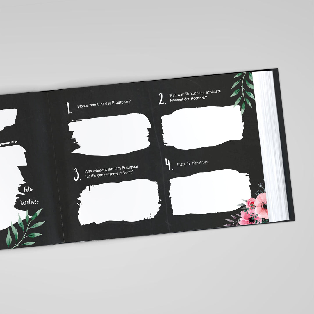 Gästebuch - Sale Chalkboard Flower DeinWeddingshop