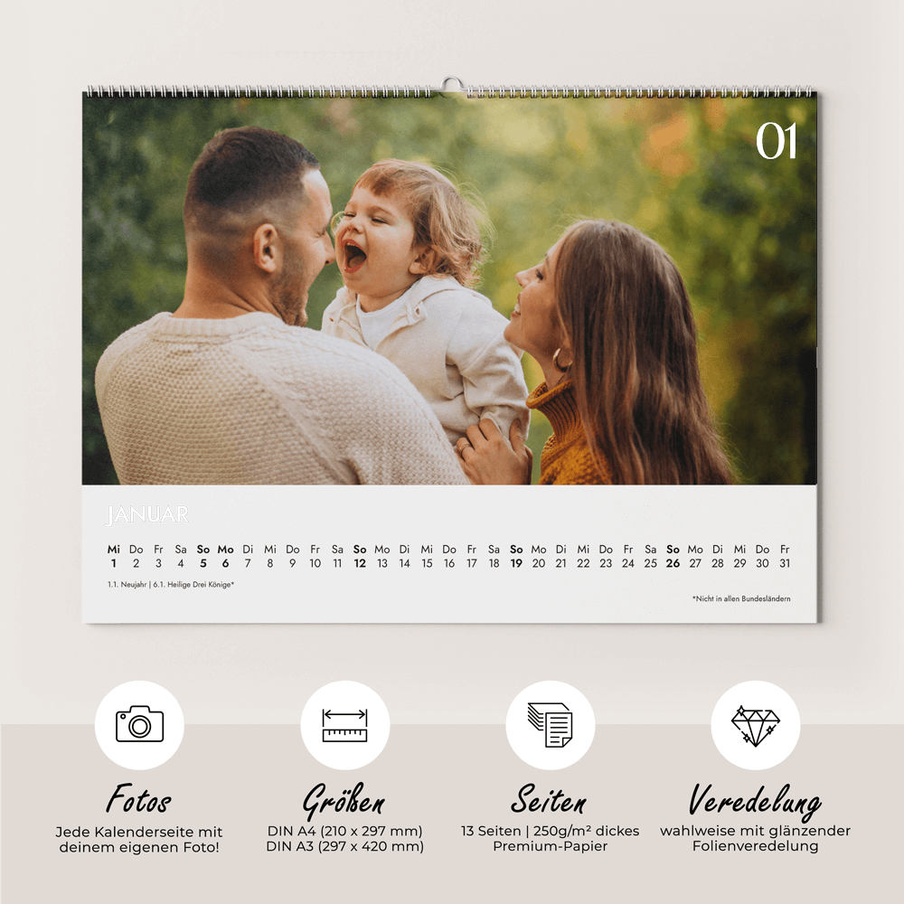 Wandkalender Fotokalender - Analogue DeinWeddingshop