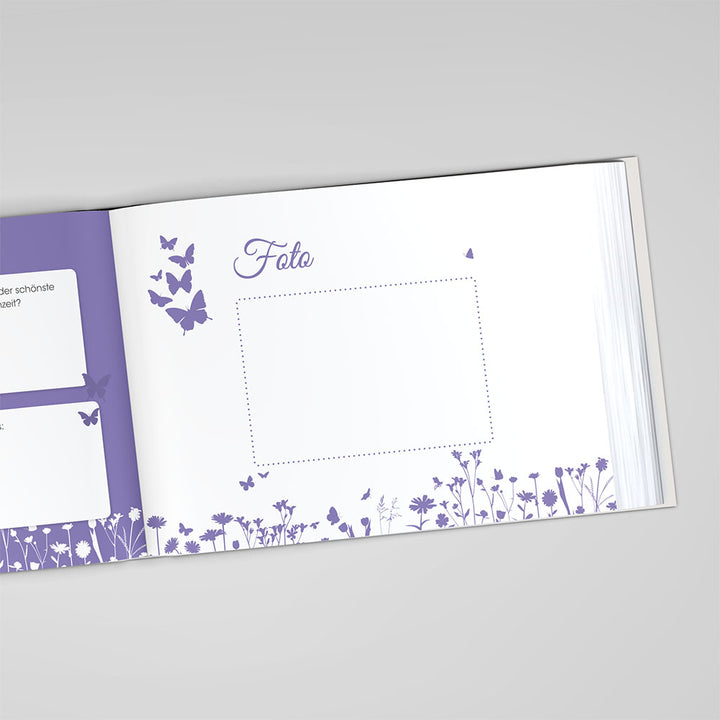 Gästebuch - Sale Butterfly Heart Flieder DeinWeddingshop