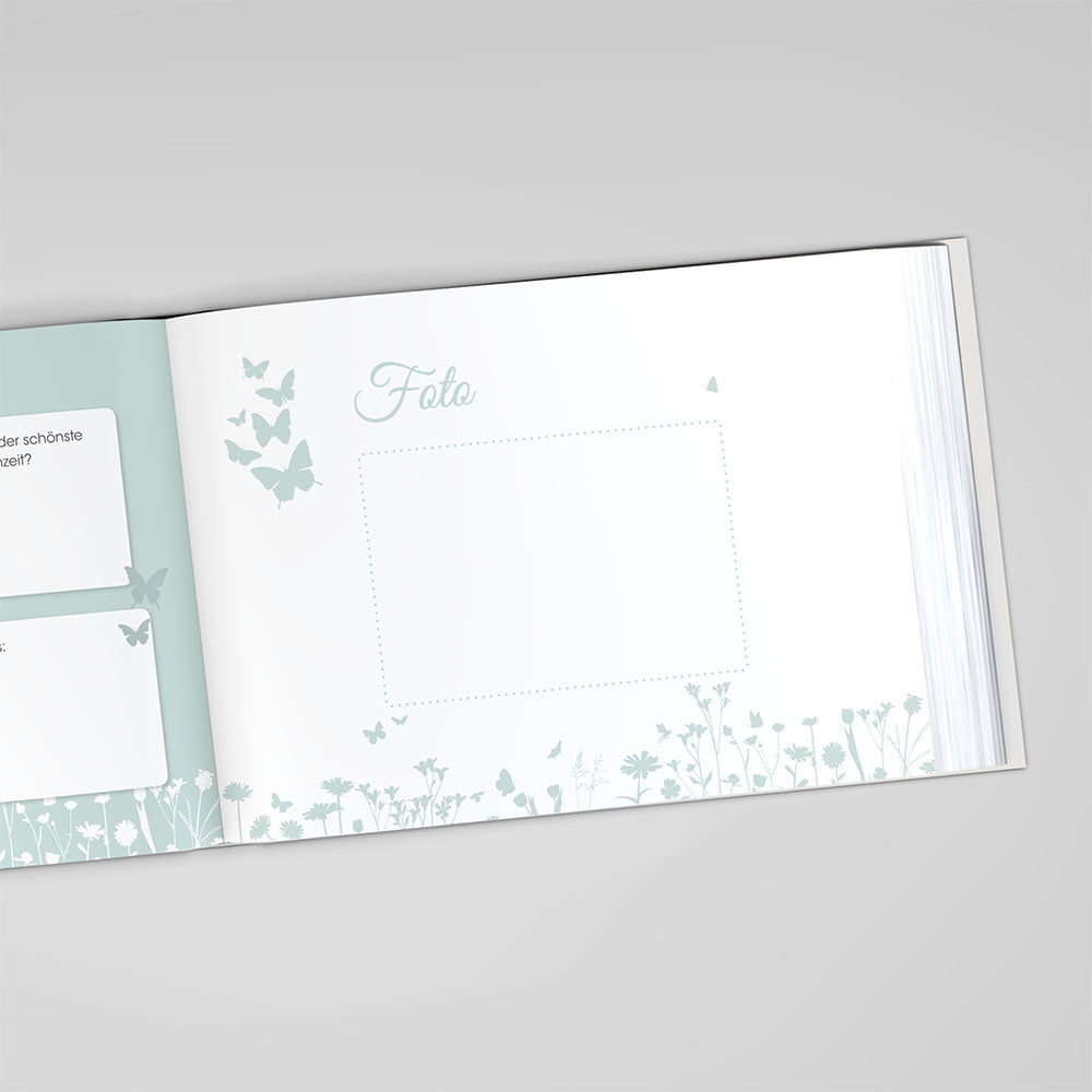Gästebuch - Sale Butterfly Heart Mint DeinWeddingshop