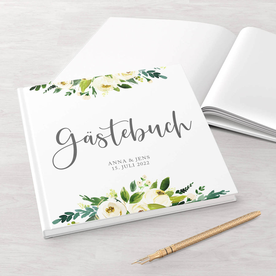 Gästebuch Bridal Flower 21x21 DeinWeddingshop