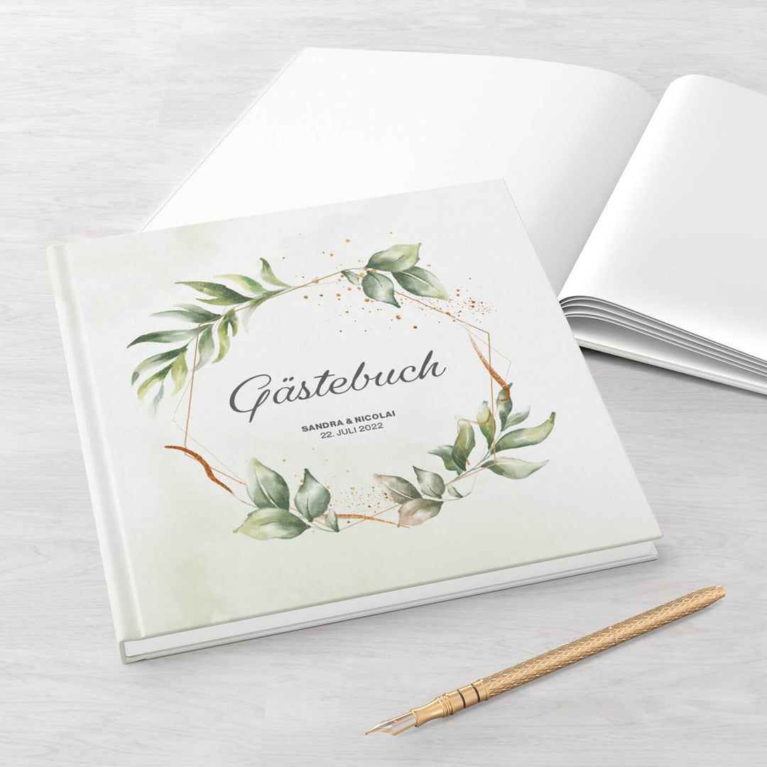 Gästebuch Eucalyptus Watercolor 21x21 DeinWeddingshop