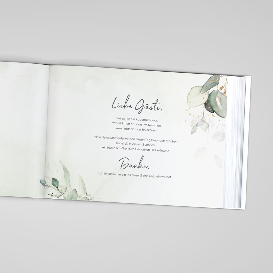 Gästebuch - Sale Greenery Glitter DeinWeddingshop