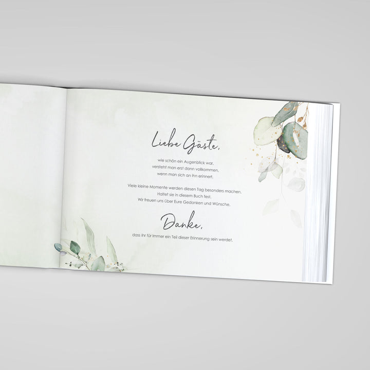 Gästebuch - Sale Greenery Glitter DeinWeddingshop