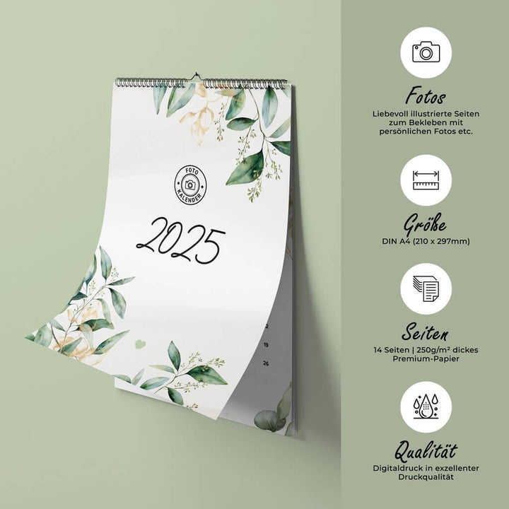 Wandkalender Bastelkalender - Greenery Eucalyptus DeinWeddingshop