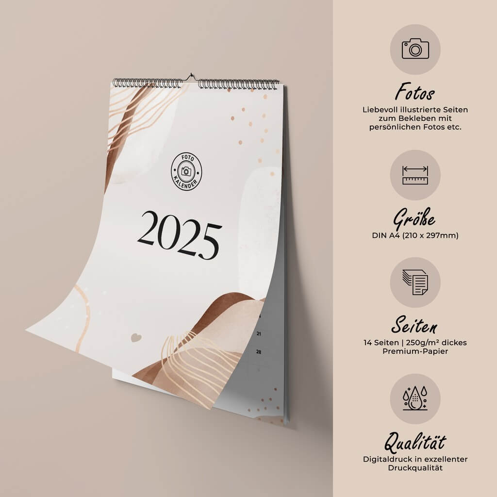 Wandkalender Bastelkalender - Watercolor Boho DeinWeddingshop