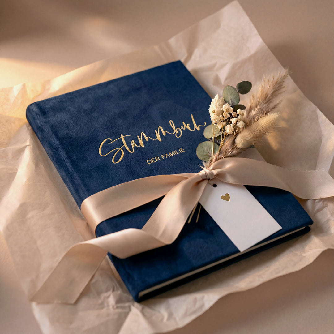 Stammbuch Samt-Velour Blau