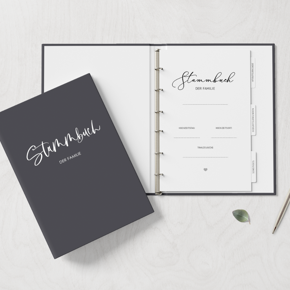 Stammbuch Standesamt Deluxe Pure - Titangrau DeinWeddingshop