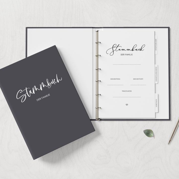 Stammbuch Standesamt Deluxe Pure - Titangrau DeinWeddingshop