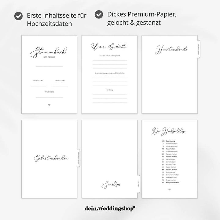 Stammbuch Standesamt Deluxe Pure - Titangrau DeinWeddingshop
