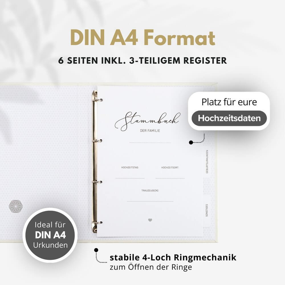 Stammbuch Standesamt Stammbuch Leinen - Grün DeinWeddingshop